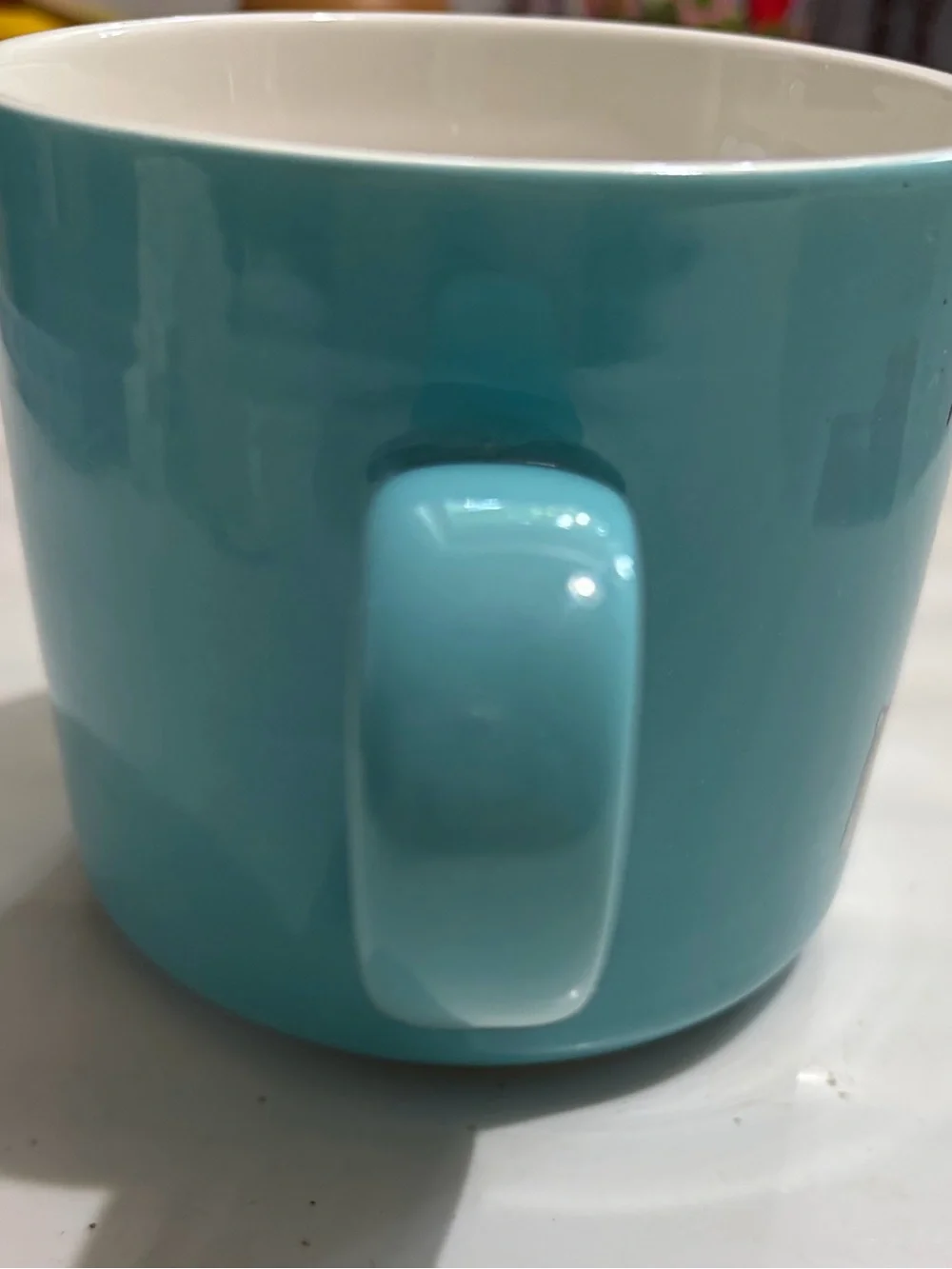 Opalhouse Turquoise and White Stoneware Mug
